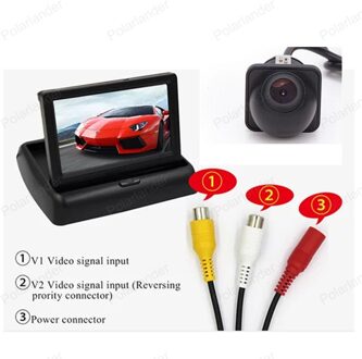 4.3 inch Opvouwbare TFT LCD auto Monitor met reverse parking Achteruitkijkspiegel CCD camera