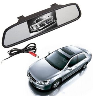 4.3 Inch Tft Lcd Monitor Auto Voertuig Achteruitkijkspiegel Monitor Met 2-Weg Video-ingang Voor Dvd/Vcr/Auto Reverse Camer