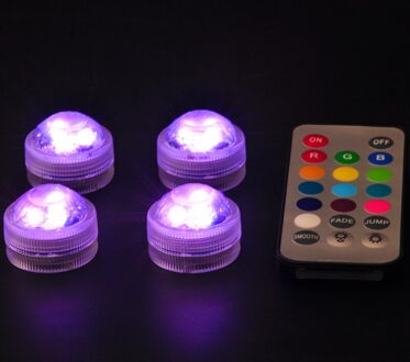4*3 LEDs Mini RGB Leds Dompelpompen Aquarium Licht CR2032 batterij Waterdichte Onderwater Verlichting voor Zwembad tafel vaas lamp warm wit kleur