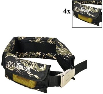 4/3 Pocket Scuba Verstelbare Duiken Gewicht Riem Met Roestvrij Stalen Gesp Water Sport Apparatuur groen camo-145cm