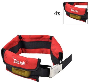 4/3 Pocket Scuba Verstelbare Duiken Gewicht Riem Met Roestvrij Stalen Gesp Water Sport Apparatuur rood -145 cm
