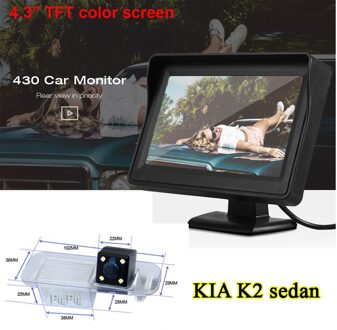 4.3 TFT Kleurrijke Scherm LCD Monitor Auto Achteruitrijcamera Parking Reverse KIA/RIO Sedan CCD parkeerhulp systeem