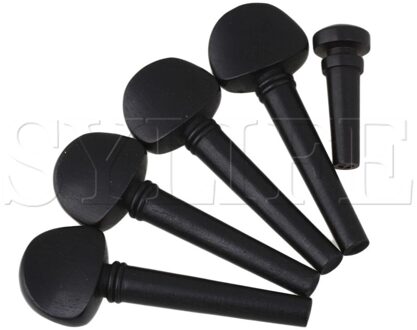 4/4 Viool Ebony Parts Pinnen, Endpin W/ Pearl Shell Set