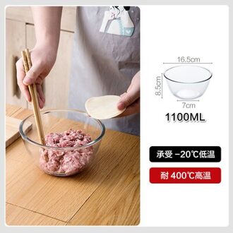 4.5/2.1/1.1/0.5L Grote Glazen Slakom Creatieve Noedels Soep Container Huishoudelijke Dikker Mixing Bowls Keuken servies Grijs