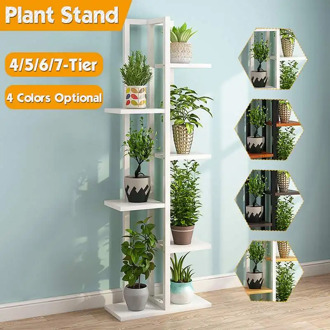 4/5/6/7 Tier Modern Flower Pot Shelf Wrought Iron Balcony Living Room Interior Decoration Floor-standing Flower Shelf Storage