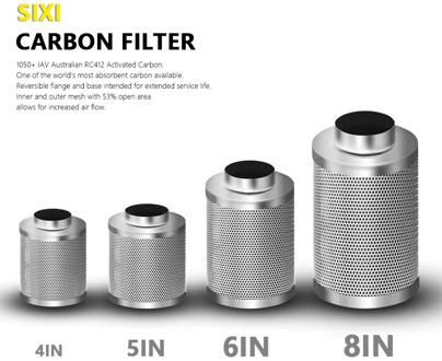 4" 5" 6" 8" 10" 12" Air Carbon Filter Activated Charcoal Filter Air Purify Ventilation Odor Control Scrubber for Grow Tent Kits