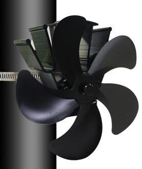 4/5/6 Bladewall Opknoping Zwart Warmte Aangedreven Kachel Fan Log Hout Brander Eco Vriendelijke Rustig Thuis Haard Ventilator Warmte distributie 5blade
