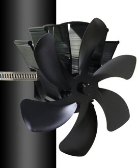 4/5/6 Bladewall Opknoping Zwart Warmte Aangedreven Kachel Fan Log Hout Brander Eco Vriendelijke Rustig Thuis Haard Ventilator Warmte distributie 6blade