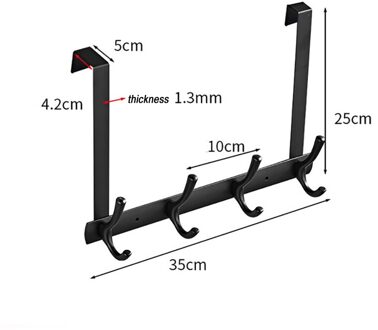 4/5/6 Haken Sticky Rij Haak Doorback Sterke Dragende Muur Hanger Rack Traceless Badkamer Organizer Rack Woondecoratie 4 hooks