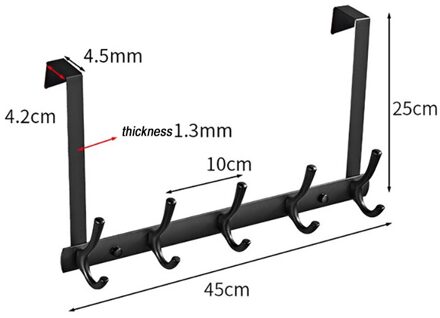 4/5/6 Haken Sticky Rij Haak Doorback Sterke Dragende Muur Hanger Rack Traceless Badkamer Organizer Rack Woondecoratie 5 hooks
