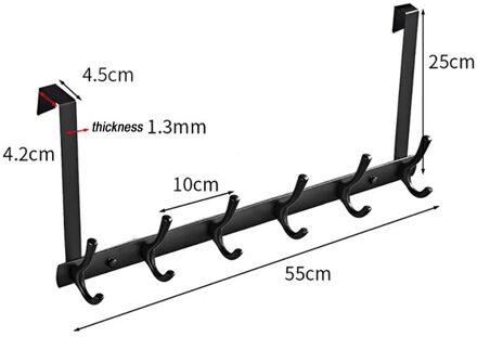 4/5/6 Haken Sticky Rij Haak Doorback Sterke Dragende Muur Hanger Rack Traceless Badkamer Organizer Rack Woondecoratie 6 hooks
