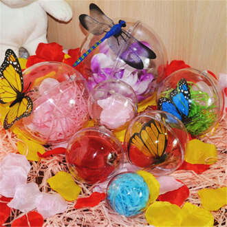 4/5/7/8 Cm Kerst Haarlok Decoraties Bal Transparante Open Plastic Clear Snuisterij Ornament doos Decoratie 5Cm