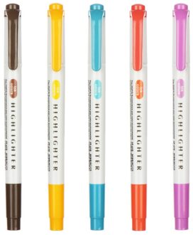 4/5/8 Stks/set Singal/Double Headed Markeerstift Marker Tekening Markering Pennen Fluorescerende Mark Pen School Briefpapier office Supply 2-5stk dubbele hoofd