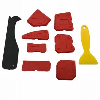 4/5/9 Pcs Window Deur Siliconenkit Spreader Spatel Schraper Cement Kalefateren Removal Tool Kit Breeuwen Afwerking kit Grout 9stk rood