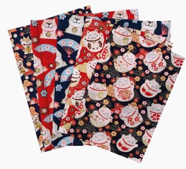 4/5 Stks/set Bloemenprint Naaien Patchwork Doek Materiaal Katoen Handgemaakte Vintage Gemengde Stijl Naaien Patchwork 20*25 Cm B2