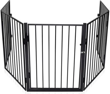 4/5 Stuks Veiligheid Barrière Kinderen Thuis Kinderbox Hekwerk Gate Wieg Pet Hond Kat Hek Poorten Voor Security Guard Huisdier levert Hwc zwart 4stk