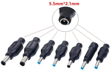 4.5 x 3.0 mm 7.4 x 5.0 mm DC Male to 5.5 x 2.1mm DC Female Power Plug Adapter Connector with chip for DELL for HP