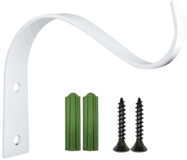 4.5Inch Buigen S Vorm Muur Opknoping Bloempot Ondersteuning Beugel Haak Ijzeren Hanger Planten Houder Balkon Woondecoratie wit