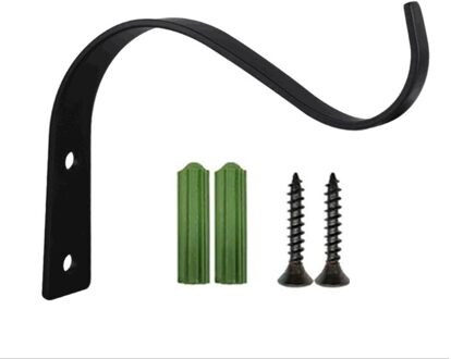 4.5Inch Buigen S Vorm Muur Opknoping Bloempot Ondersteuning Beugel Haak Ijzeren Hanger Planten Houder Balkon Woondecoratie zwart