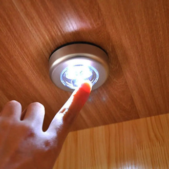 4.5V Touch Sensitive Cupboard Cabinet Adhesive LED Night Light Children Kids Bedroom Ceilling Lamp One Shot is bright