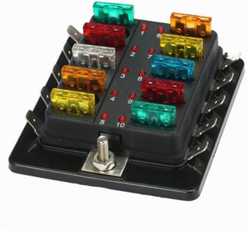 4/6/10 Way Standaard Blade LED Zekeringkast Houder Met Falen Licht Auto Marine Voor Auto Auto accessoires Blade Fuse Box
