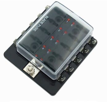 4/6/10 Way Standaard Blade Led Zekeringkast Houder Met Falen Licht Auto Marine Voor Auto Auto Accessoires Blade zekeringkast leger groen