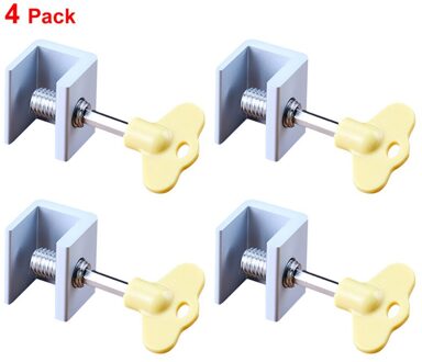 4/6/12 Stuks Aluminium Stop Sloten Deur Schuifraam Sloten Stop Frame Veiligheidsslot Met Sleutels Veiligheidsslot venster 4stk
