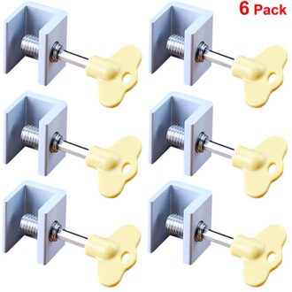 4/6/12 Stuks Aluminium Stop Sloten Deur Schuifraam Sloten Stop Frame Veiligheidsslot Met Sleutels Veiligheidsslot venster 6stk