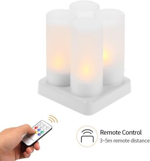 4/6/12 Stuks Elektronische Led Theelichtjes Realistische Oplaadbare Vlamloze Kaarsen Voor Thuis Bedrrom Party Bruiloft decoratie 4stk