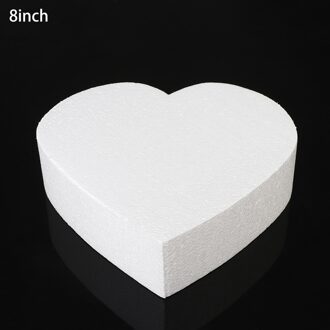 4/6/8/10Inch Wit Sugarcraft Dummy Party Diy Patrice Model Taart Foam Mould Ronde polystyreen Piepschuim Keuken Accessoires hart 8duim