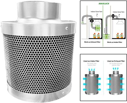4/6/8 "Air Carbon Filter Geurbestrijding 38Mm Dikke Geactiveerde Houtskool Voor Inline Fan Pre-Filter houtskool Filter Rvs 4 duim