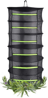 4/6/8 Layers Herb Drying Rack Hanging Mesh Net Steel Rings Foldable Zipper Closure for Petals Buds Beans