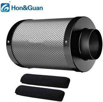 4'' 6'' Air Purifier Activated Carbon Filter for Hydroponics Greenhouse Charcoal Indoor Plant Air Exhaust Filter with Cotton