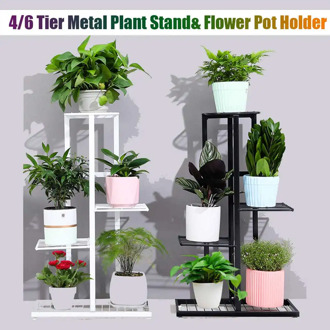4/6-Layer Potted Shelf Flower Holder Plant Stand Flower Pot Stand Shelves Balcony Living Room Garden Rack Outdoor Dekoration