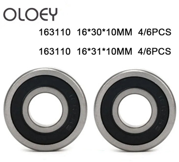 4/6pcs Good Bearing 163110 16x31x10 163110-2RS 163010 16x30x10 Shielding Ball Bearing Bicycle bearing axis Flower drum bearing