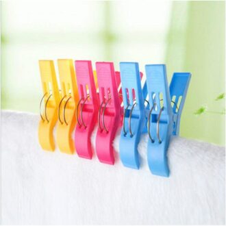 4/6Pcs Wasserij Plastic Kleerhanger Clips Handdoek Wasknijpers Wasknijper Lakens Drogen Zonnebank Strand Accessoires Draagbare 6stk