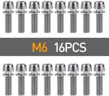 4/8/16Pcs Fiets Stuurpen Schroef M5 * 20 / M6 * 20 Fiets Stuur Schroef aluminium Bout Fixed Gear Mtb Fiets Accessoires 16stk m6