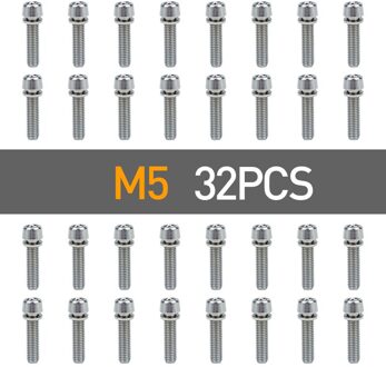4/8/16Pcs Fiets Stuurpen Schroef M5 * 20 / M6 * 20 Fiets Stuur Schroef aluminium Bout Fixed Gear Mtb Fiets Accessoires 32stk m5