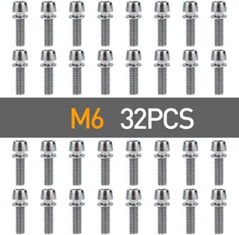 4/8/16Pcs Fiets Stuurpen Schroef M5 * 20 / M6 * 20 Fiets Stuur Schroef aluminium Bout Fixed Gear Mtb Fiets Accessoires 32stk m6