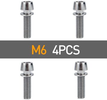 4/8/16Pcs Fiets Stuurpen Schroef M5 * 20 / M6 * 20 Fiets Stuur Schroef aluminium Bout Fixed Gear Mtb Fiets Accessoires 4stk m6