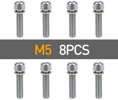 4/8/16Pcs Fiets Stuurpen Schroef M5 * 20 / M6 * 20 Fiets Stuur Schroef aluminium Bout Fixed Gear Mtb Fiets Accessoires 8stk m5