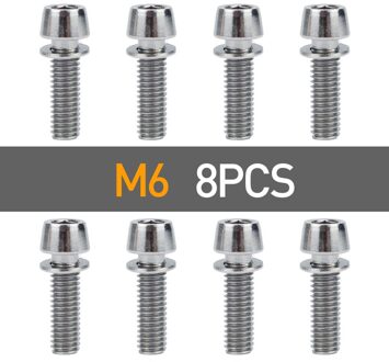 4/8/16Pcs Fiets Stuurpen Schroef M5 * 20 / M6 * 20 Fiets Stuur Schroef aluminium Bout Fixed Gear Mtb Fiets Accessoires 8stk m6