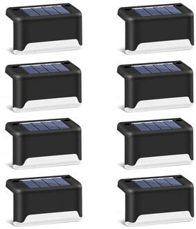 4/8/Pcs Outdoor Solar Deck Led Solar Path Trap Pathway Hek Licht Waterdicht Tuin Yard Fence wall Landschap Lamp zwart 8stk