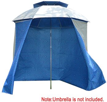 4.8M Regendicht Muur Doek Van Vissen Paraplu Opvouwbare Schaduwdoek Strand Zon Beschermen Schort Met Karabijnhaken licht blauw