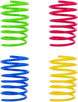 4/8Pcs Kat Lente Speelgoed Plastic Kleurrijke Spoel Spiraal Springs Pet Action Breed Duurzaam Interactieve Speelgoed Brain Game kat Speelgoed veelkleurig 4stk