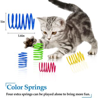 4/8Pcs Kat Lente Speelgoed Plastic Kleurrijke Spoel Spiraal Springs Pet Action Breed Duurzaam Interactieve Speelgoed Brain Game kat Speelgoed veelkleurig 8stk