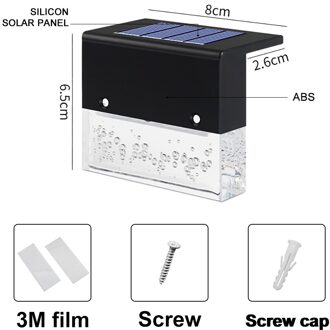 4/8Pcs Led Solar Licht Dek Licht Hek Licht Solar Led Light Outdoor Tuinverlichting Outdoor Straat Lamp trapverlichting Stap Lichten 1 stk