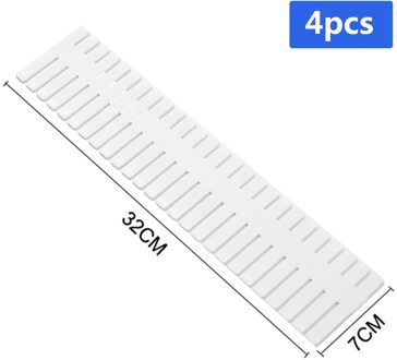 4/8Pcs Plastic Lade Divider Diy Lade Organizer Separator Partitie Boord Thuis Ondergoed Sokken Make Clapboard Opslag Gereedschap 4stk-wit