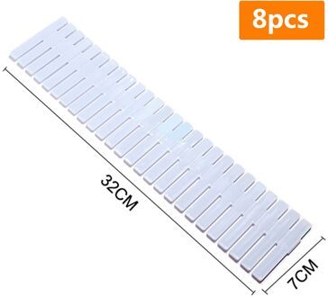 4/8Pcs Plastic Lade Divider Diy Lade Organizer Separator Partitie Boord Thuis Ondergoed Sokken Make Clapboard Opslag Gereedschap 8stk-licht blauw