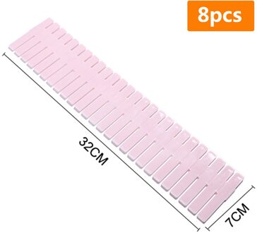 4/8Pcs Plastic Lade Divider Diy Lade Organizer Separator Partitie Boord Thuis Ondergoed Sokken Make Clapboard Opslag Gereedschap 8stk-licht roze